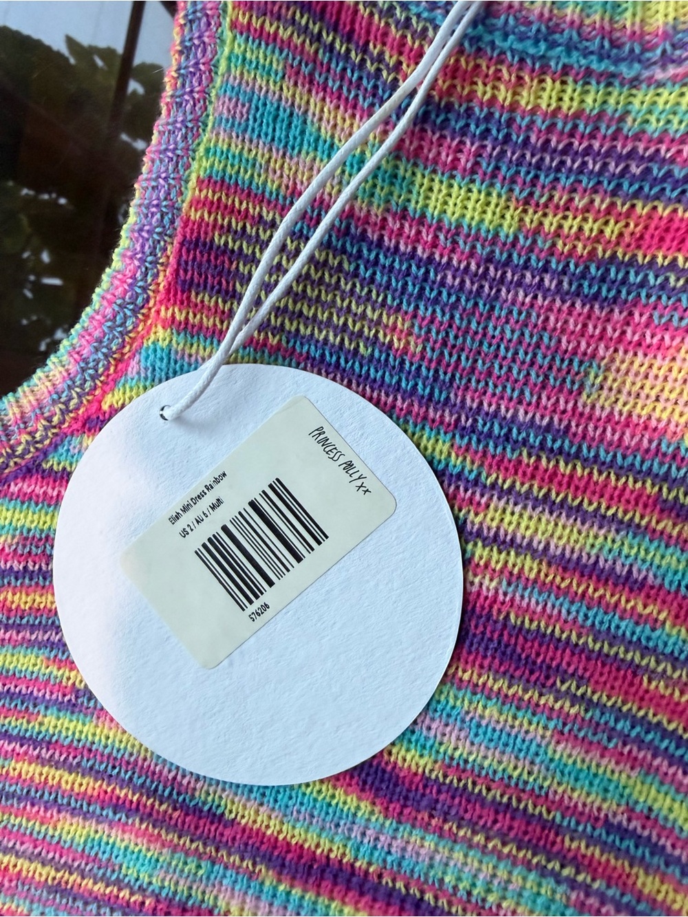Princess Polly Elish Rainbow Knit Bodycon Mini Dress Size 2 NWT - Picture 4 of 9
